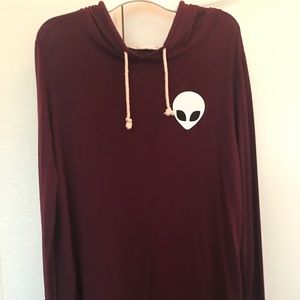 Burgundy long sleeve tee
